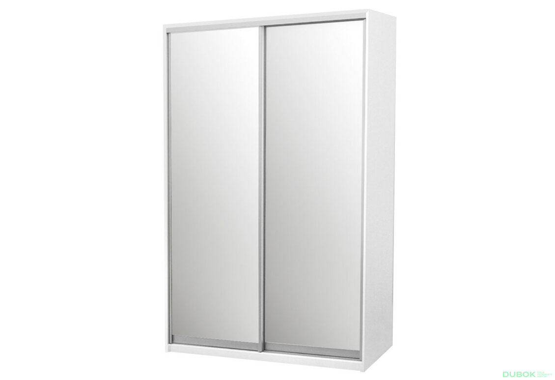 Skříň 2D 1500x2400x600, 2 zrcadla, bílá