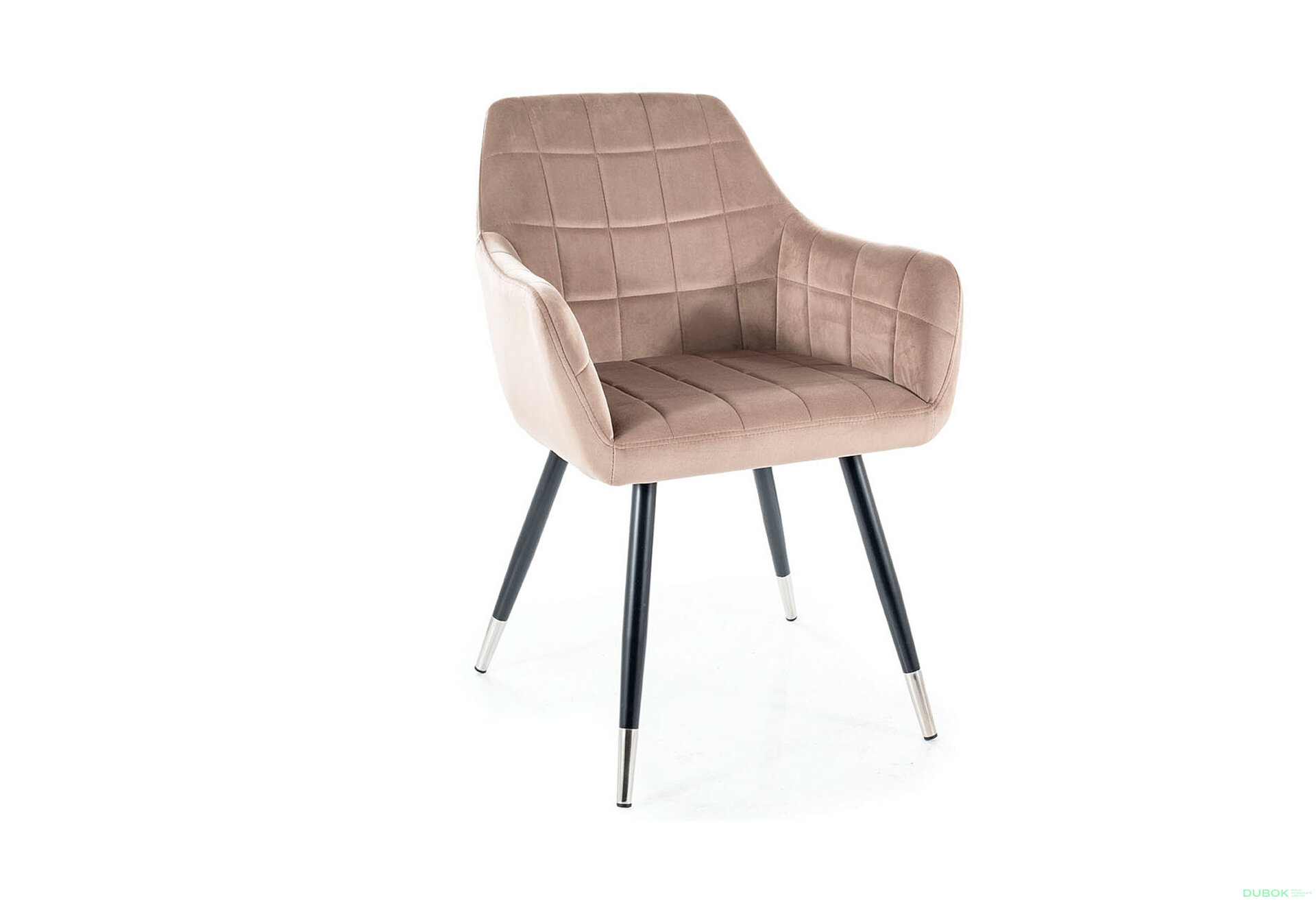 Obrázek 2 - Židle Nuxe Velvet tmavě béžový Bluvel 40, kov černá / chrome