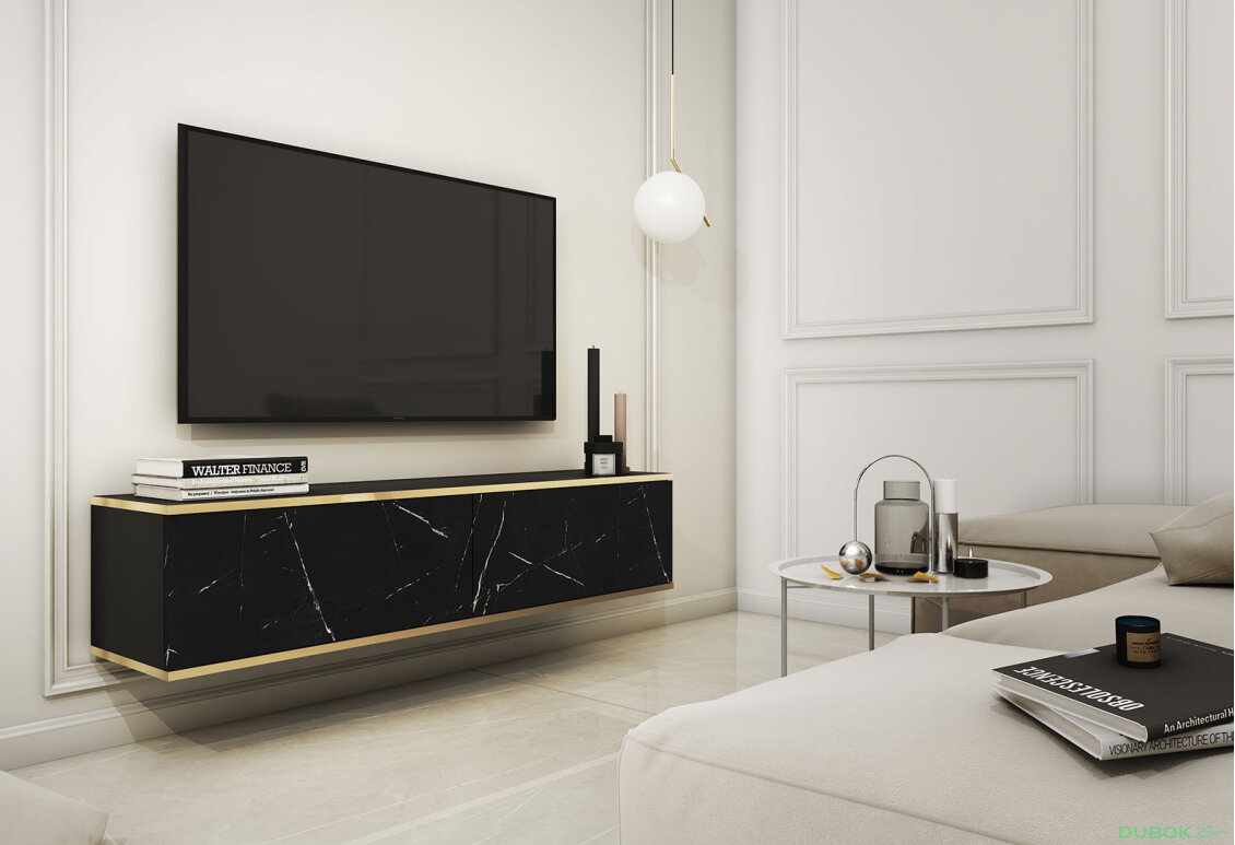 Obrázek 2 - TV stolek RTV 135 černý mramor Oro