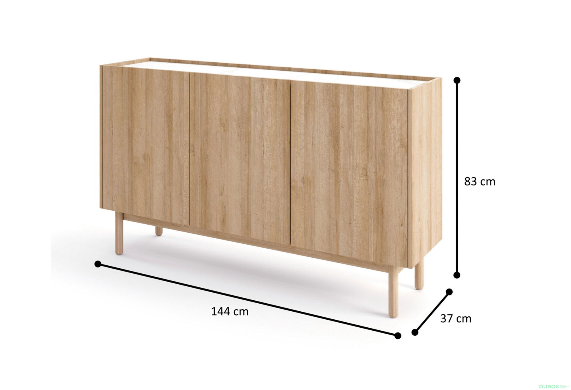 Obrázek 3 - Komoda K144/83 riviéra / mramor bianco Boho