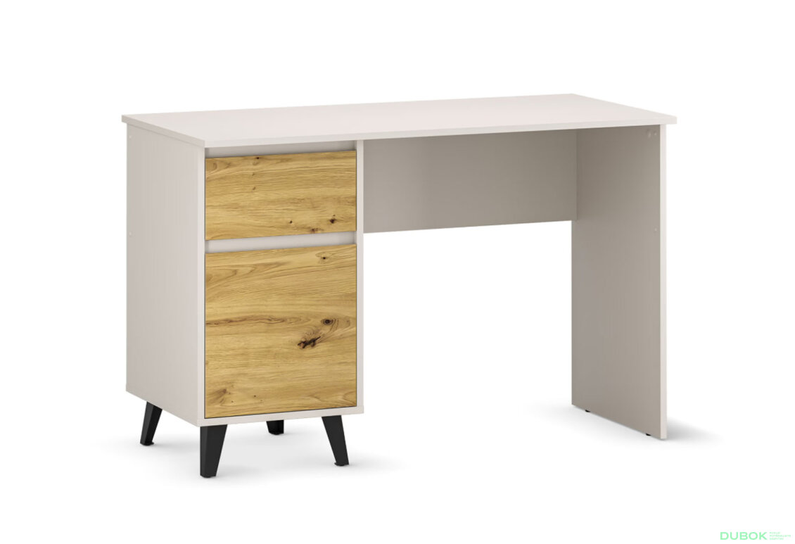 Psací stůl BORG 1d1s/120 kašmír / dub artisan