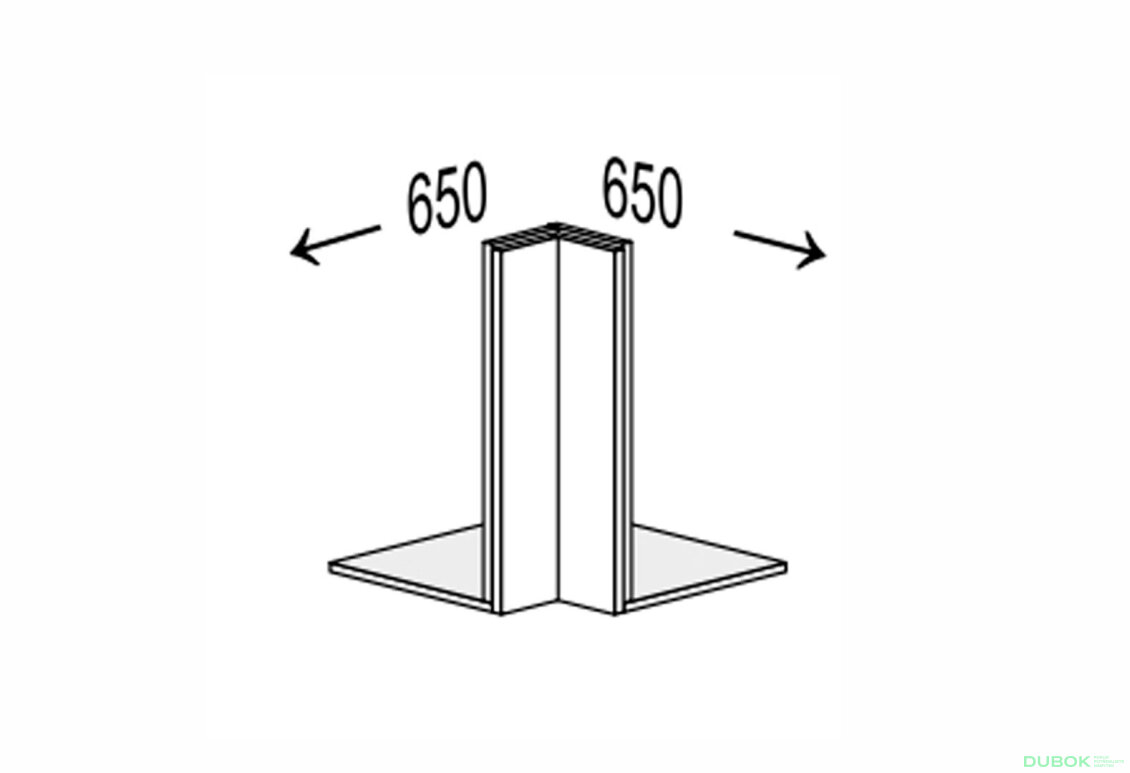 Vrchní roh 90°/360 antresol klamání Vintage