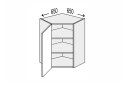 Obrázek 1 - Vrchní roh V 45°/720 (650x650) 1dveře Pro Blum Vintage