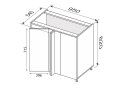 Obrázek 1 - Spodní roh N 90°/820x1000x600 1dv Pro Blum levý Millenium Premium