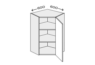 Obrázek Vrchní roh V 45°/720 (600x600) 1 dvířka pravé