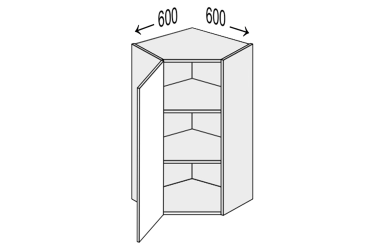 Vrchní roh V 45°/900 (600x600) 1dv Mary