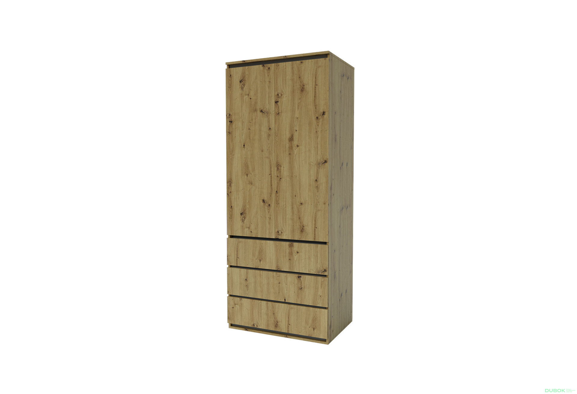 Obrázek 1 - Skříň Idea 800/2100/570 tyč dub artisan / šedý grafit