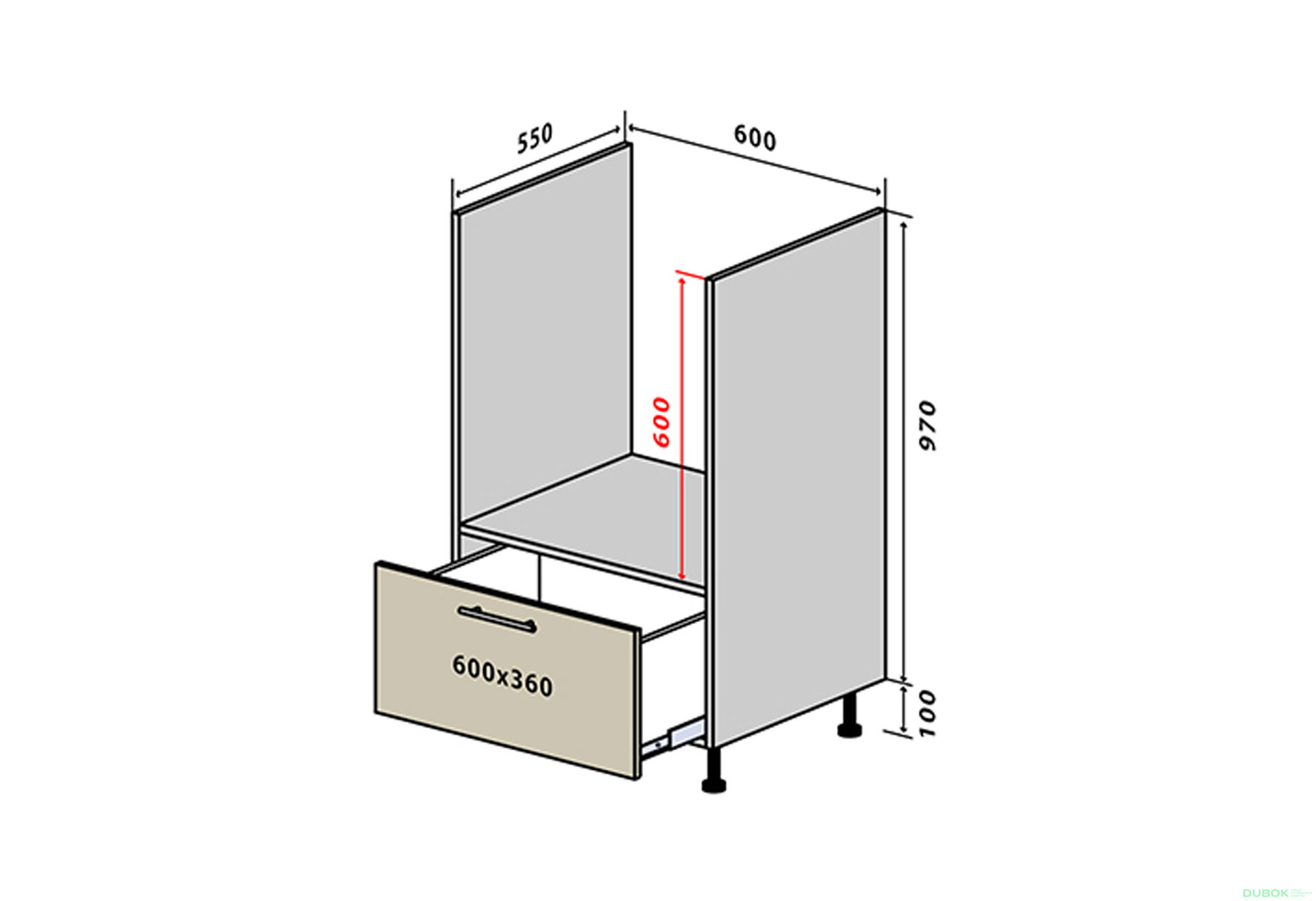 Obrázek 1 - N32 Skříňka pro troubu 1Š New Prajm Lux / Prime Luxe