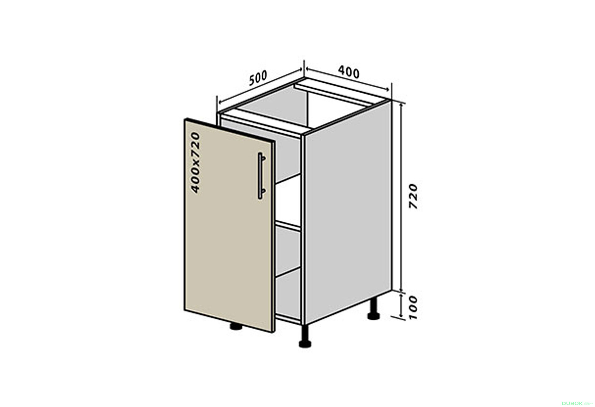 Obrázek 1 - N3 Skříňka 1D 40 Prajm Lux / Prime Luxe