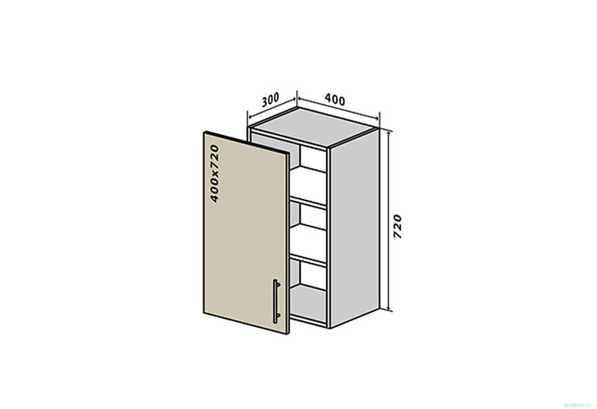 Obrázek 1 - V3 Skříňka 1D 40 Prajm Lux / Prime Luxe