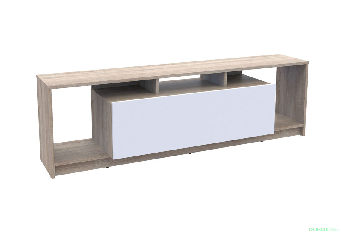 Obrázek 5 - TV stolek U1 dub sonoma / bílý dřevotříska 160x38x48