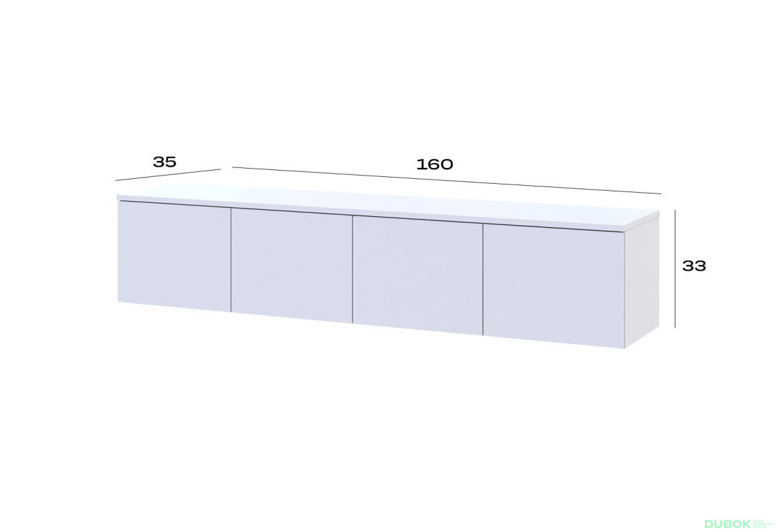 Obrázek 7 - TV stolek Levía bílý 4dv 160x35x33