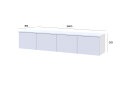Obrázek 7 - TV stolek Levía bílý 4dv 160x35x33