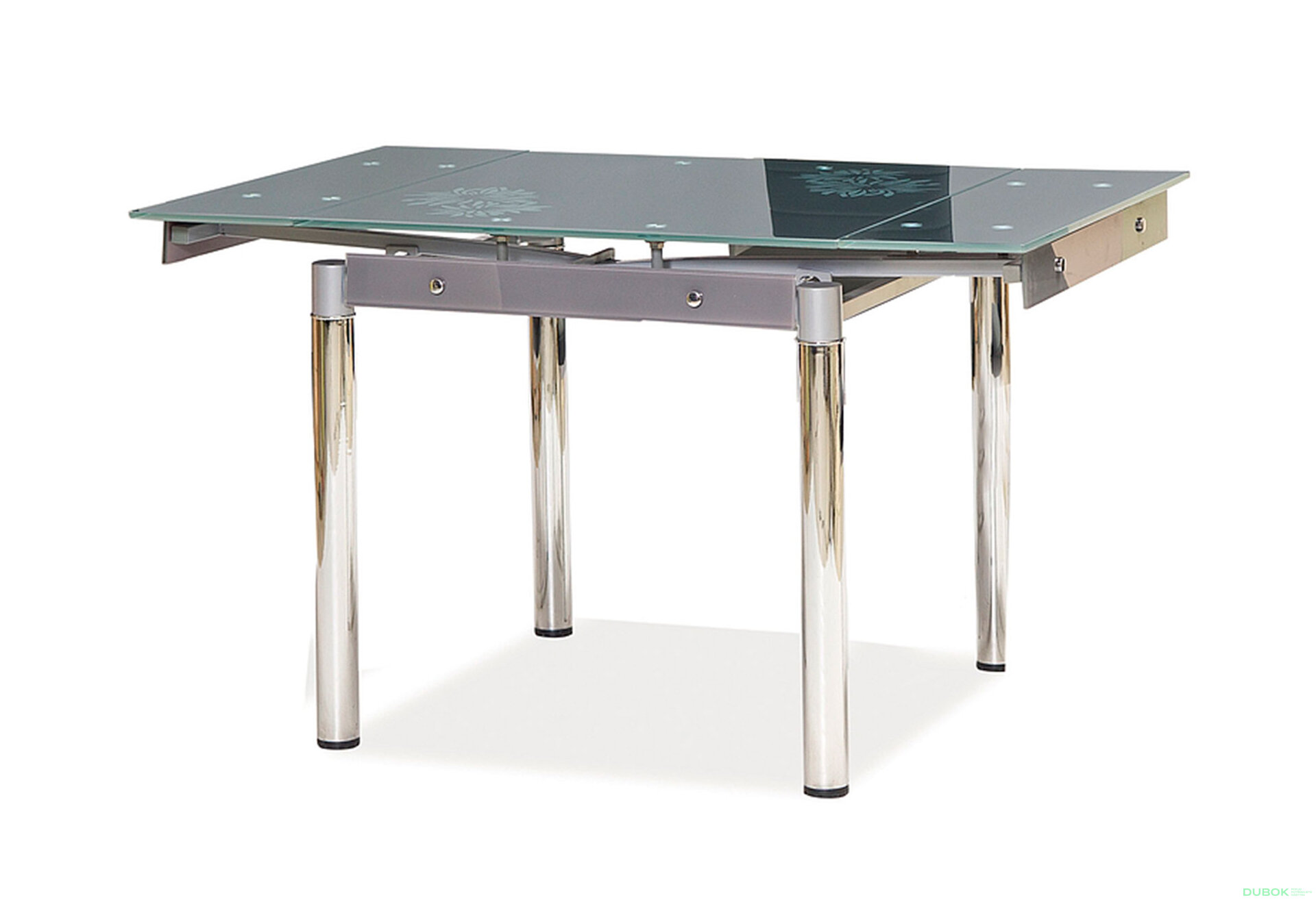 Obrázek 1 - Stůl GD-082 80(131)x80 šedý / chrom
