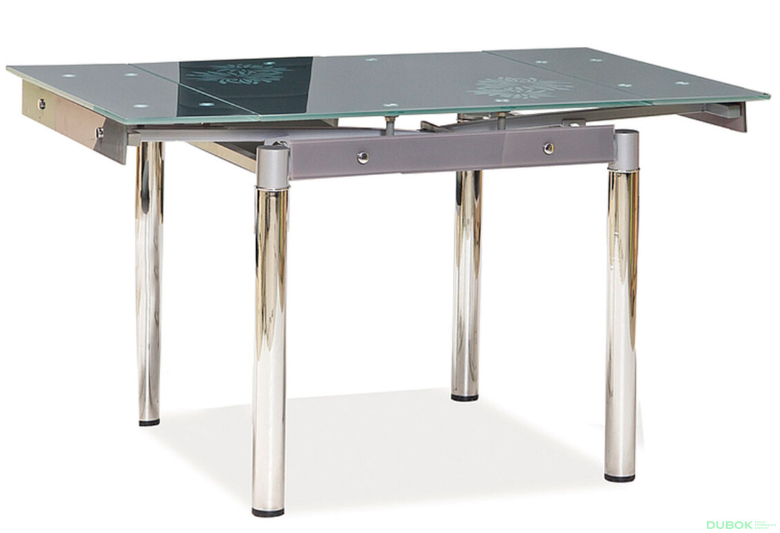 Obrázek 2 - Stůl GD-082 80(131)x80 šedý / chrom