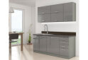 Obrázek 1 - Kuchyňská sestava 1.8 m Grey šedý platinový / šedý lesk