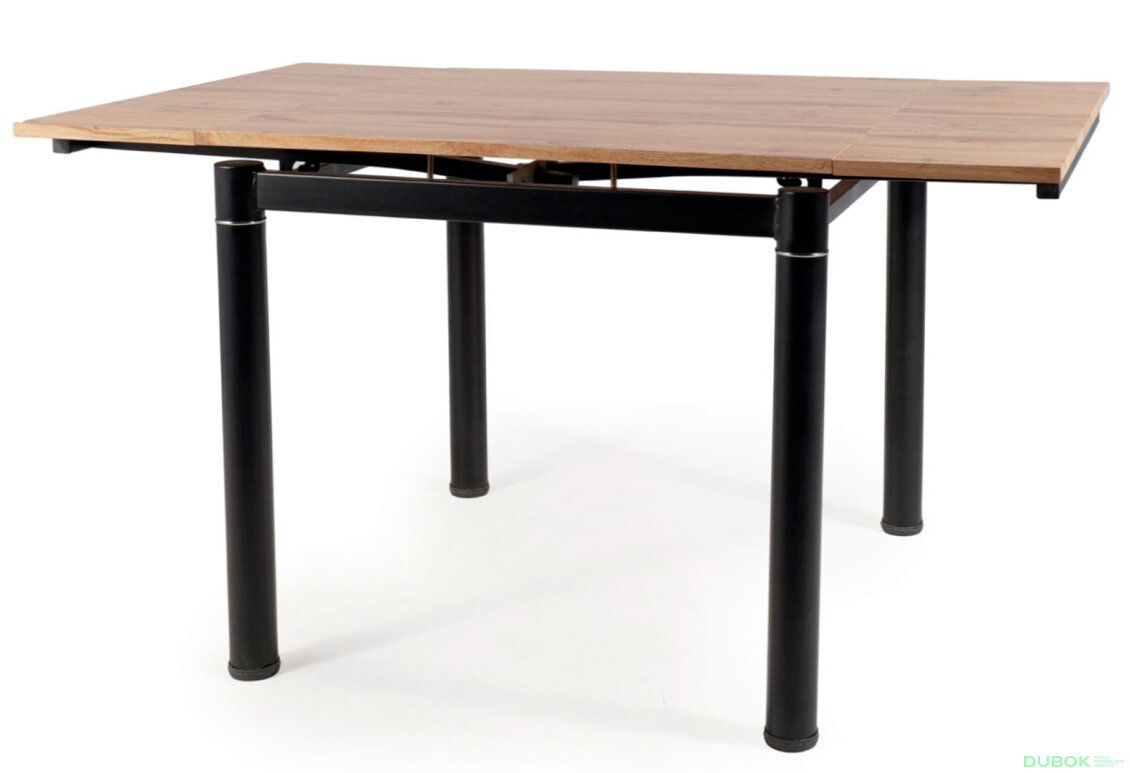Obrázek 2 - Stůl GD-082 80(131)x80 dub artisan / matná černá kov