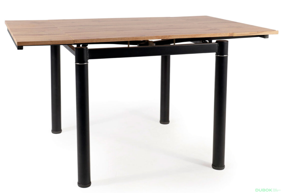 Obrázek 4 - Stůl GD-082 80(131)x80 dub artisan / matná černá kov