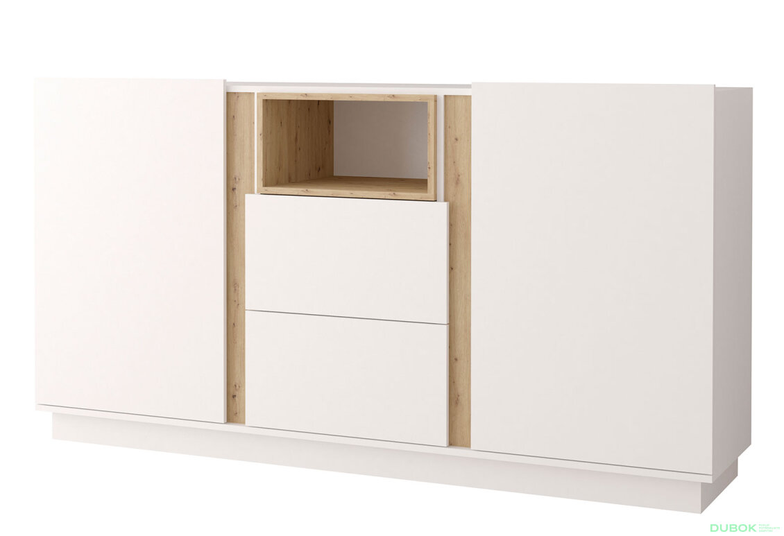 Komoda 180 Grey bílá, artisan / bílá Idczak meble