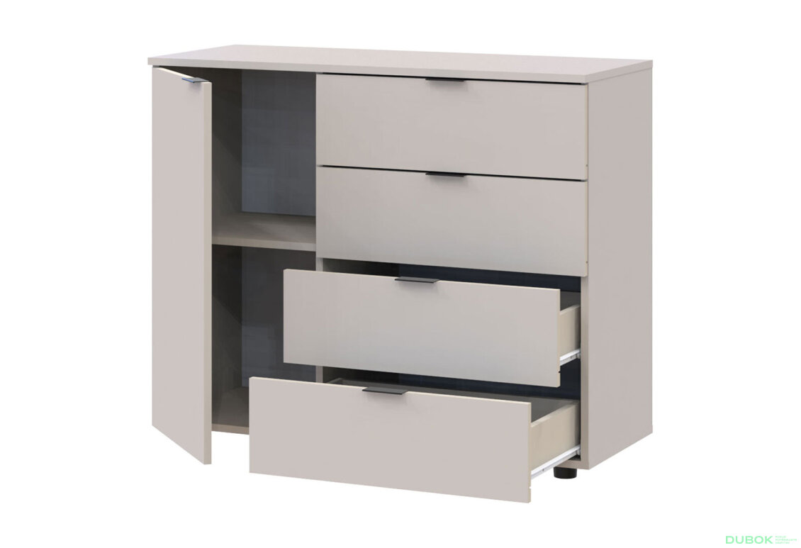 Obrázek 5 - Komoda s dvířky a 4 zásuvkami GC1 100 cm Kašmír Gelar