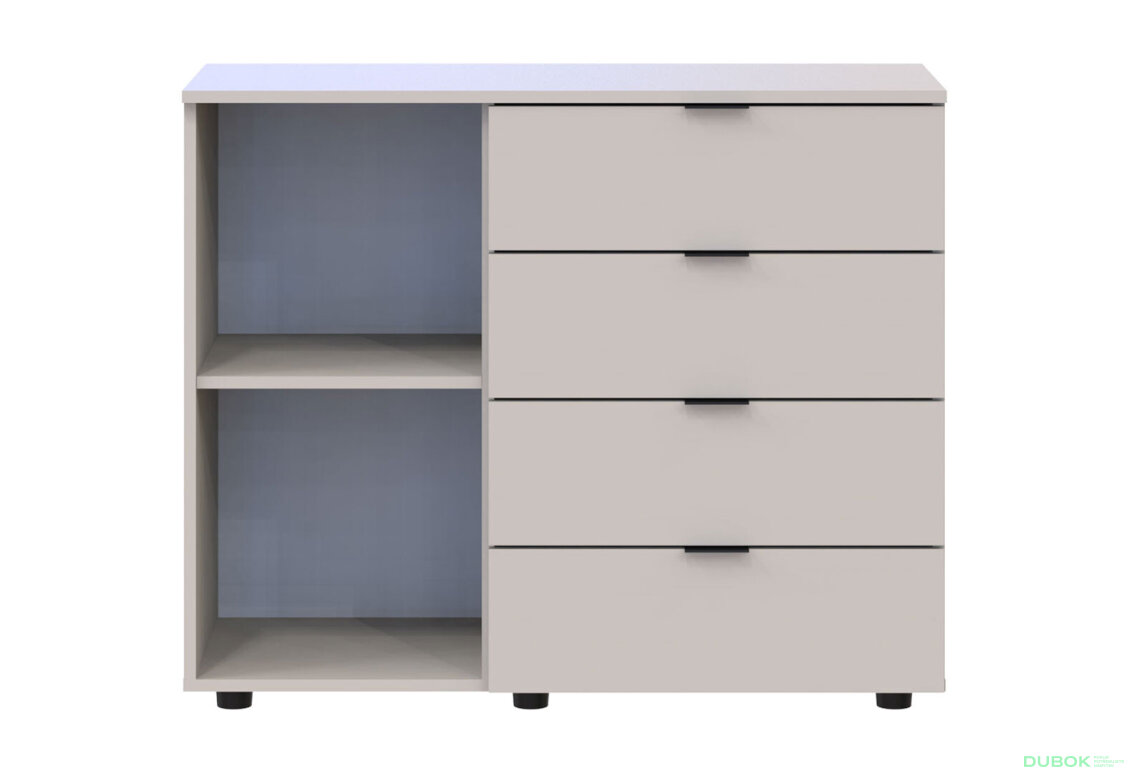 Obrázek 3 - Komoda s dvířky a 4 zásuvkami GC1 100 cm Kašmír Gelar
