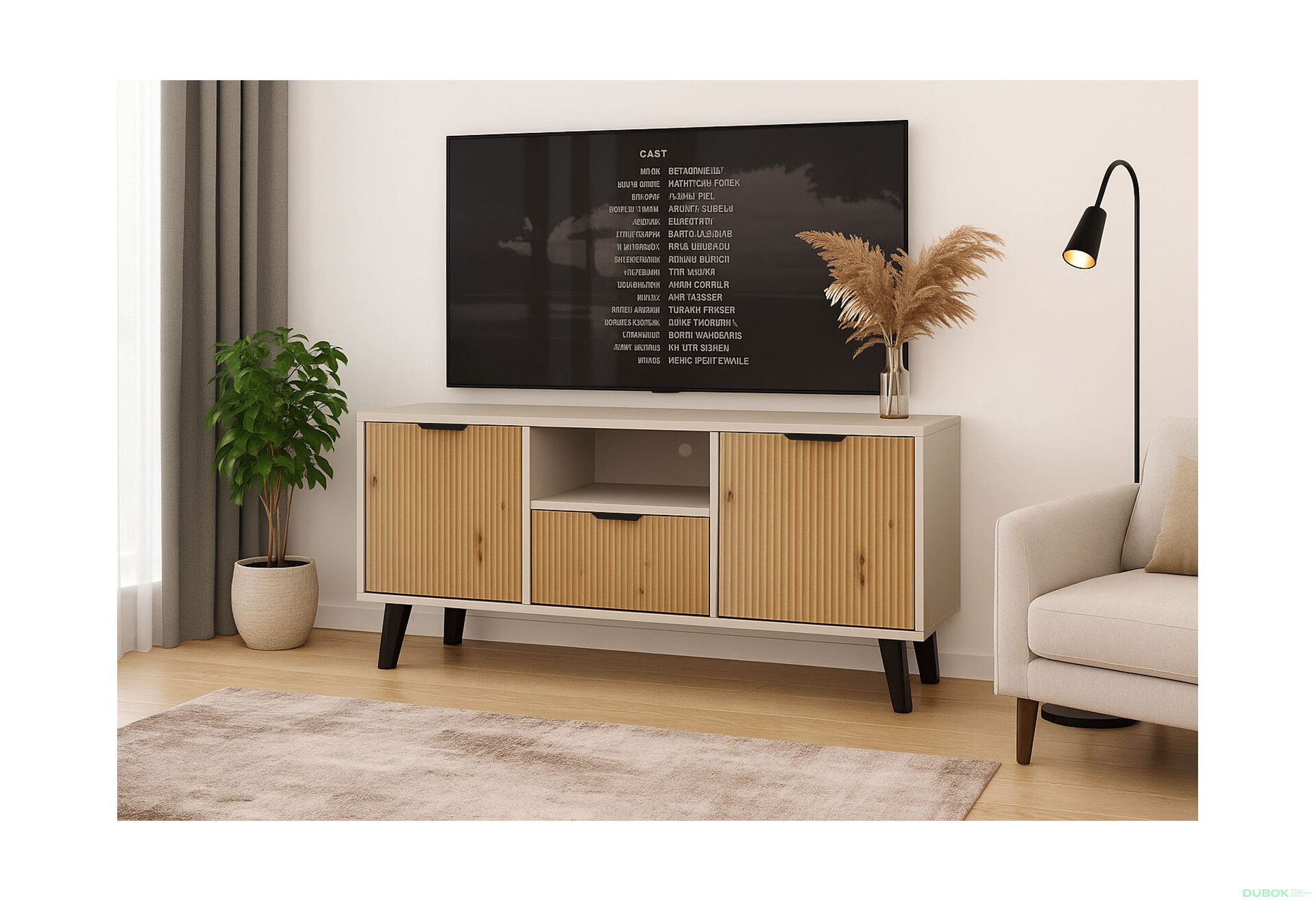 Obrázek 2 - TV stolek Borg Duo 2d1s kašmír / dub artisan