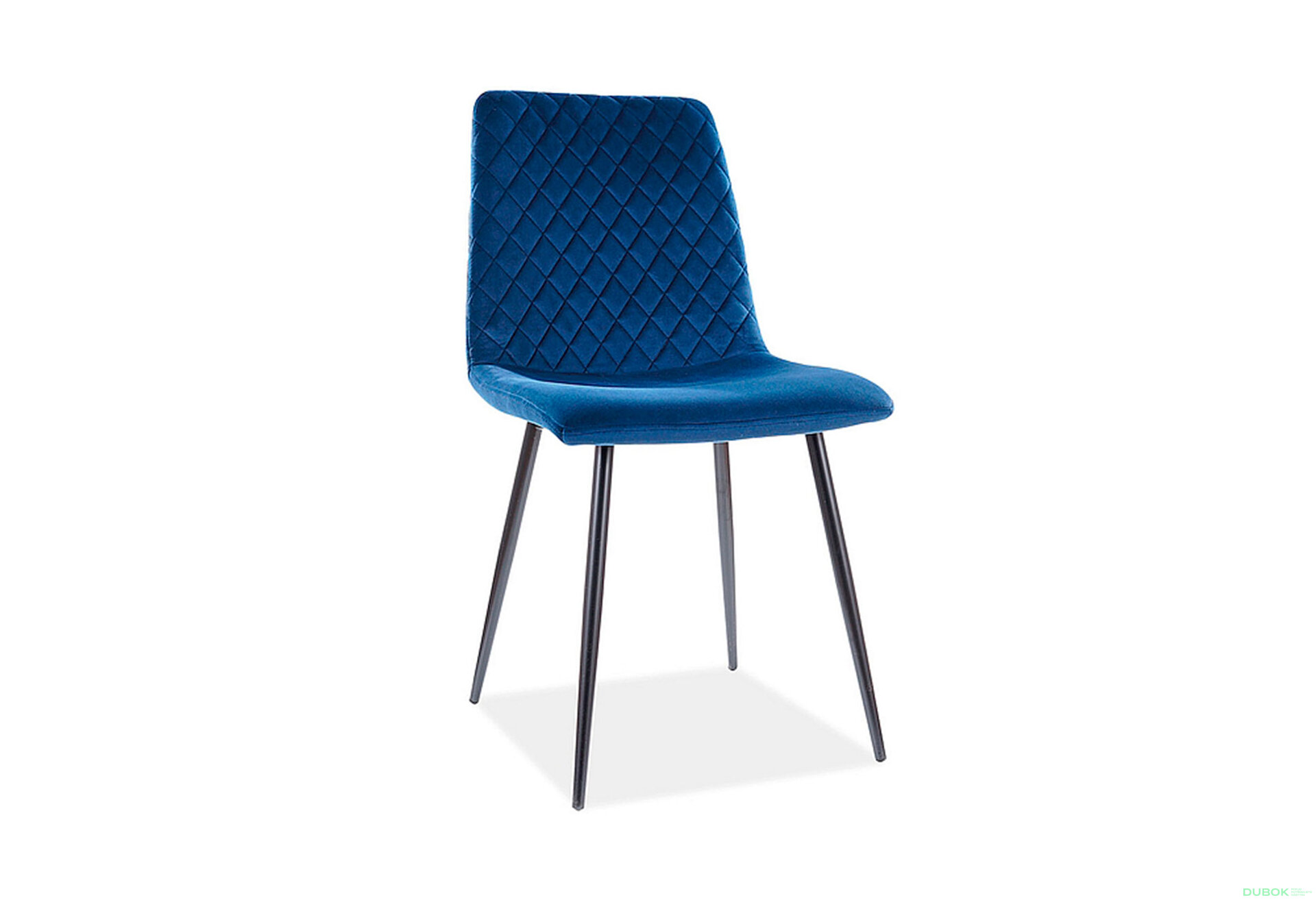 Obrázek 2 - Židle Iris Velvet tmavě modrá Bluvel 86, kov černá matná