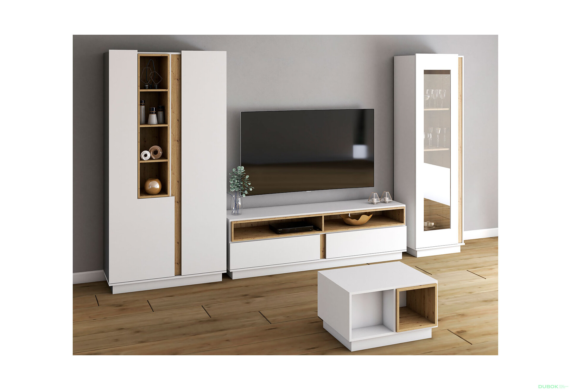 Obrázek 1 - Obývací sestava 3.4 m bílá, artisan / bílý Grey Idczak meble