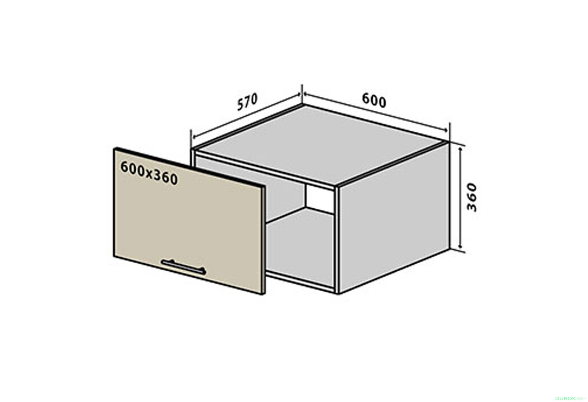 Obrázek 1 - V63 horní skříňka nad digestoř 60 Prajm Lux / Prime Luxe