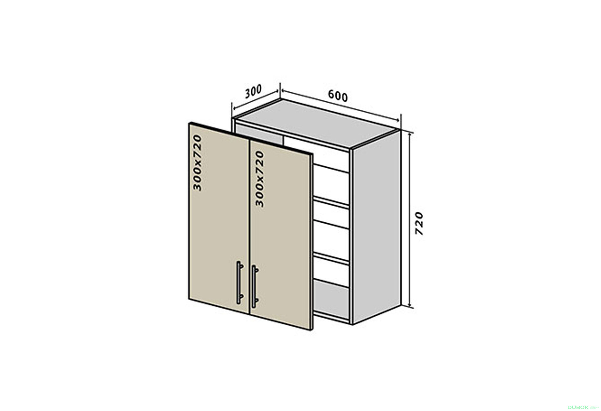 Obrázek 1 - V6 Skříňka 2D 60 Prajm Lux / Prime Luxe