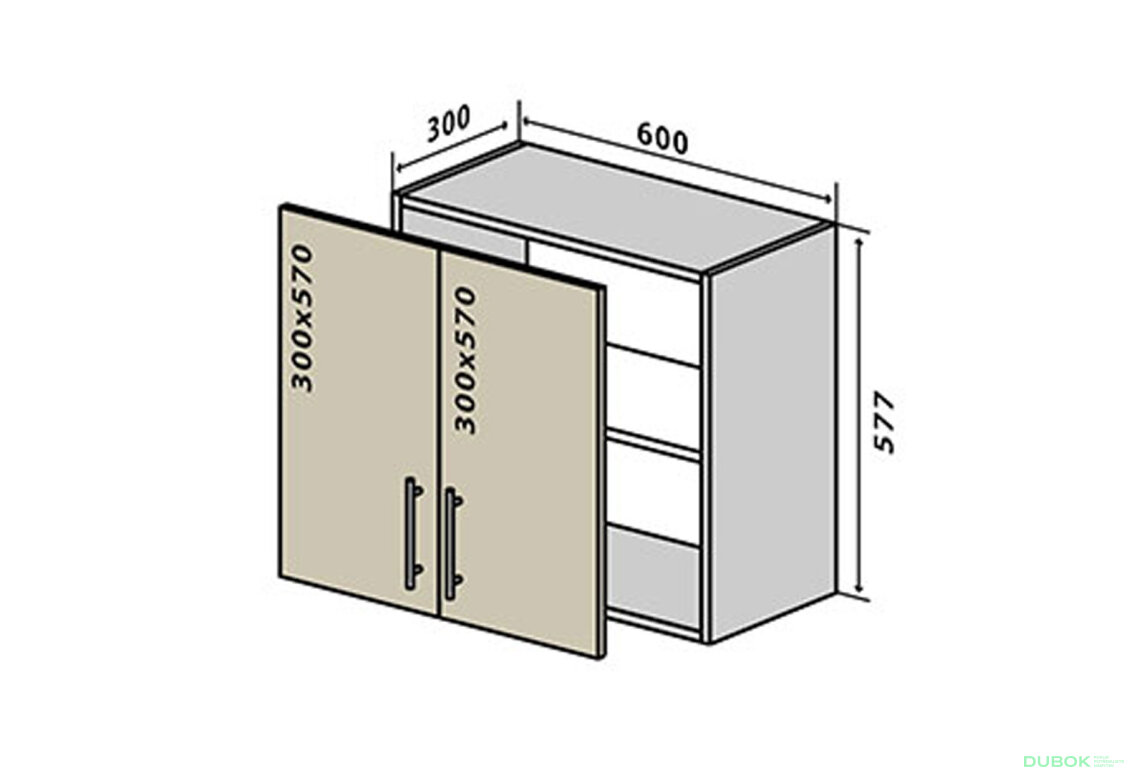 V53 Skříňka 2D 60 Prajm Lux / Prime Luxe