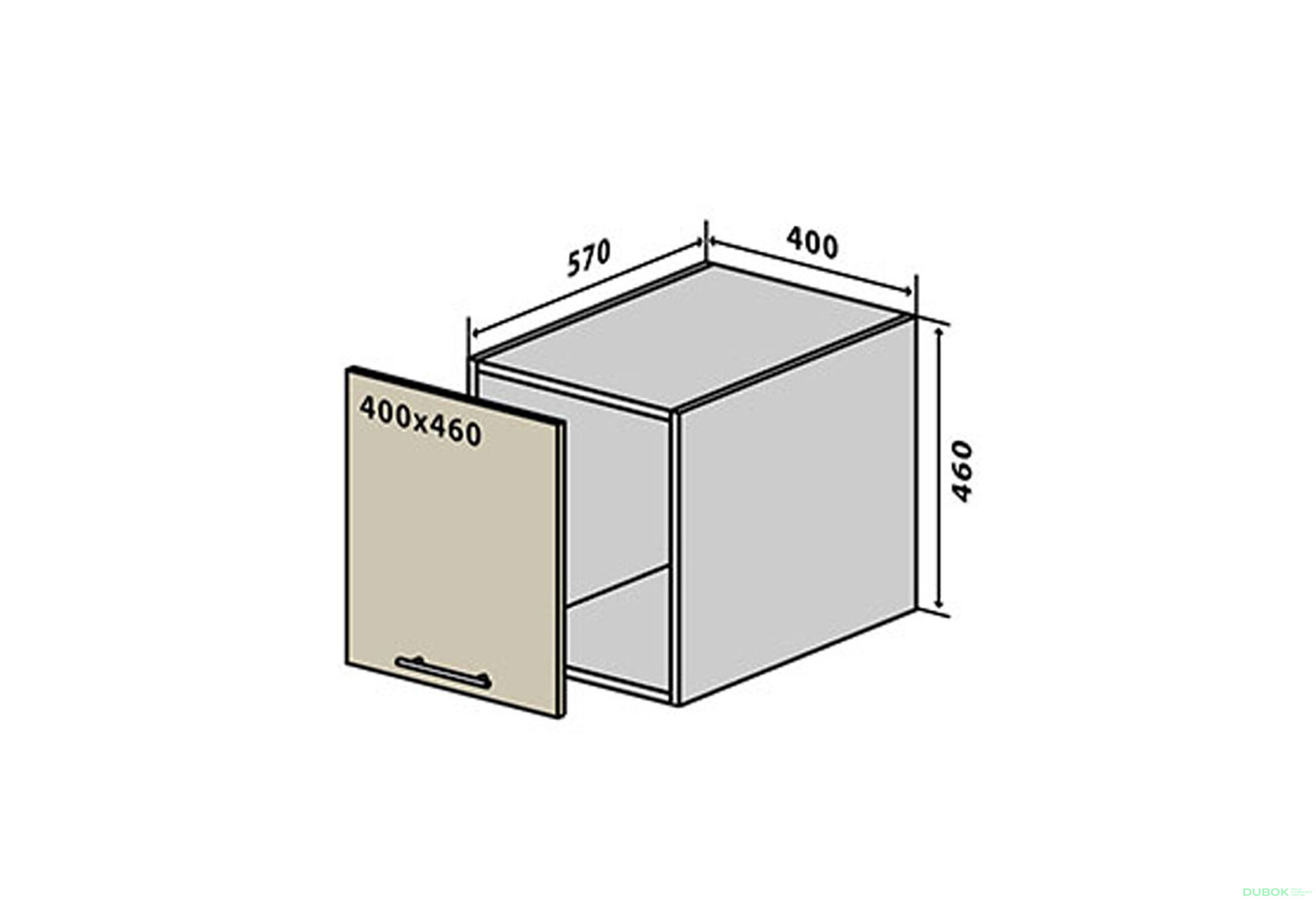 Obrázek 1 - V70 Skříňka 1D 40 Prajm Lux / Prime Luxe