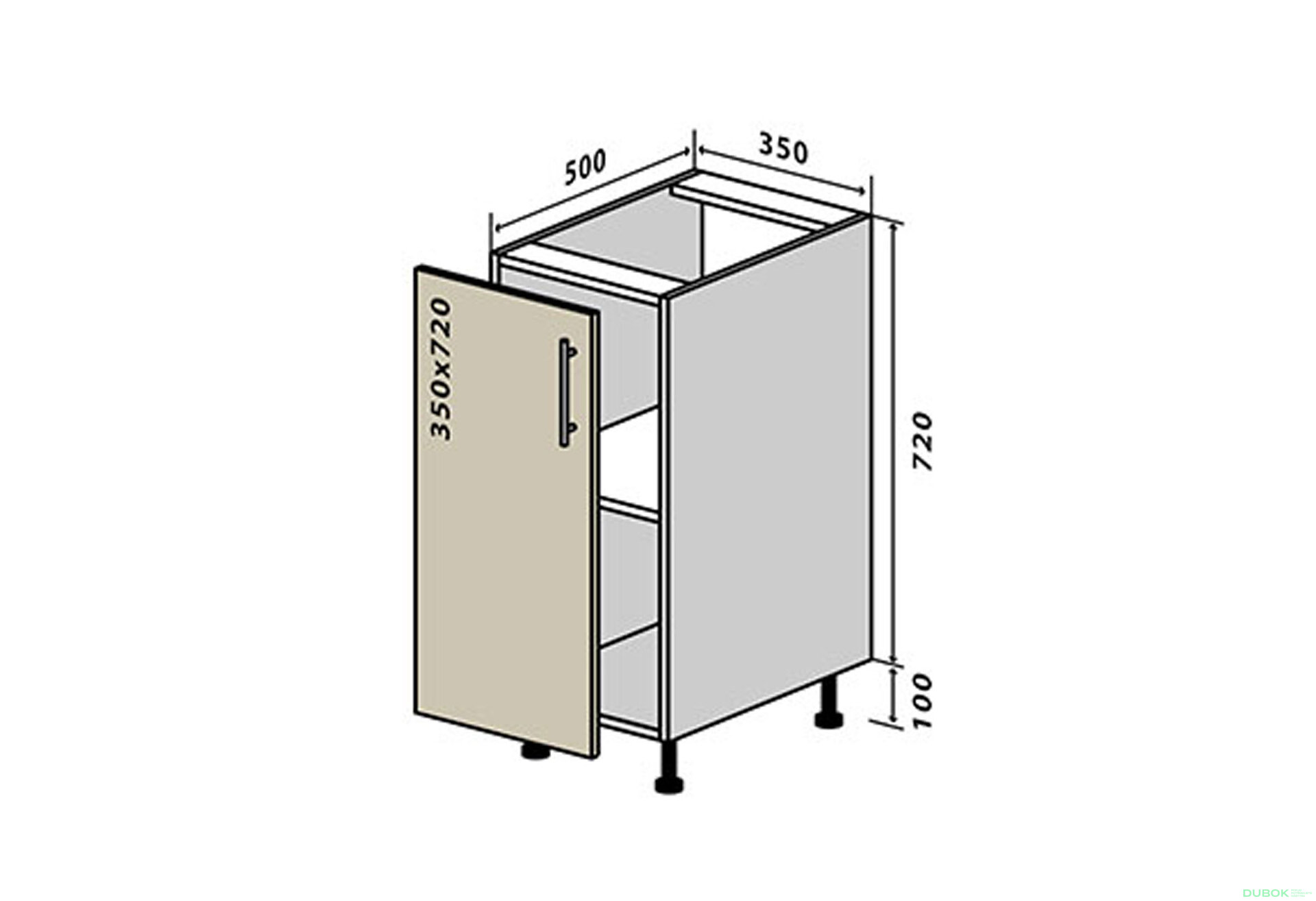 Obrázek 1 - N25 Skříňka 1D 35 Prajm Lux / Prime Luxe