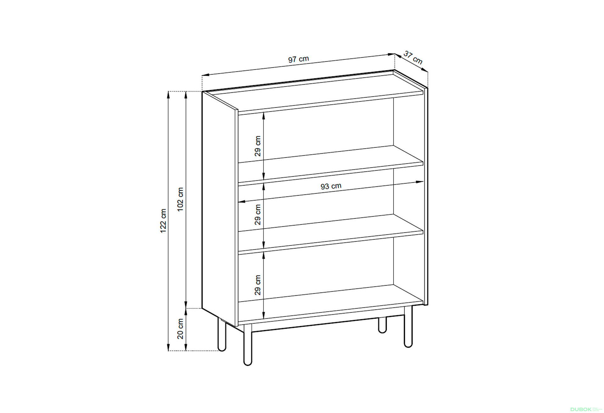Obrázek 5 - Komoda KD97 riviéra / mramor bianco Boho