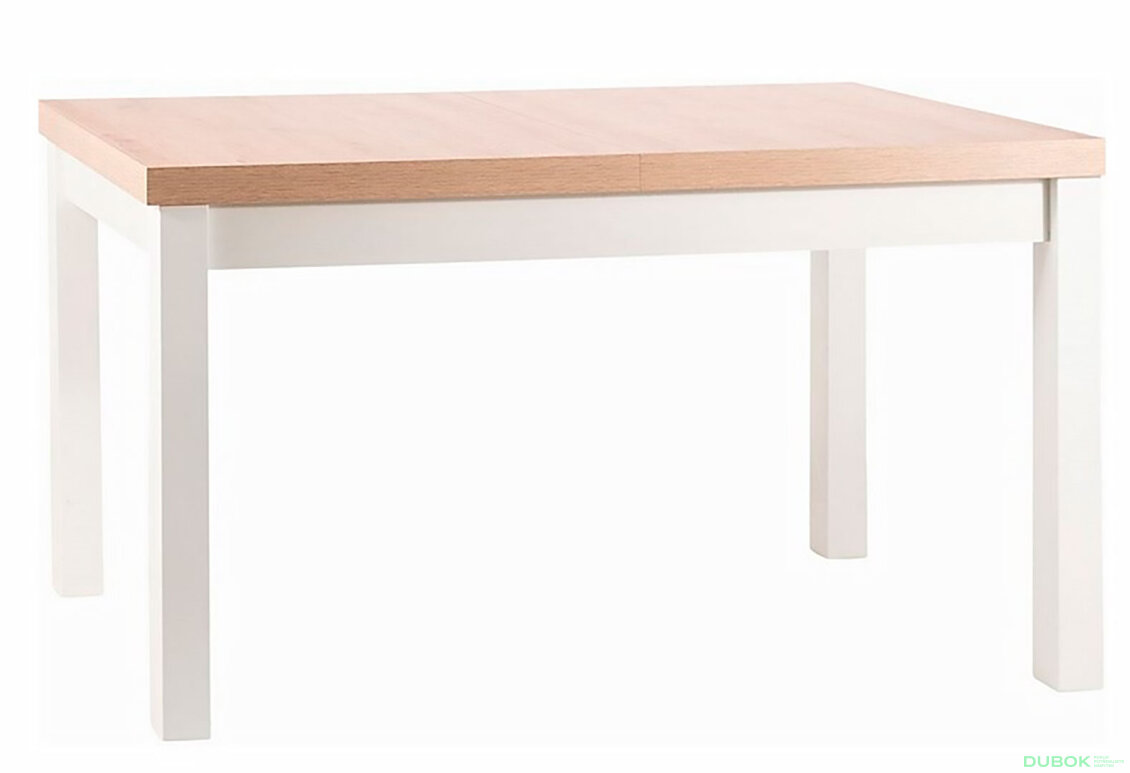 Obrázek 2 - Stůl Presto 140(140+39+39)x80 dub artisan / bílý