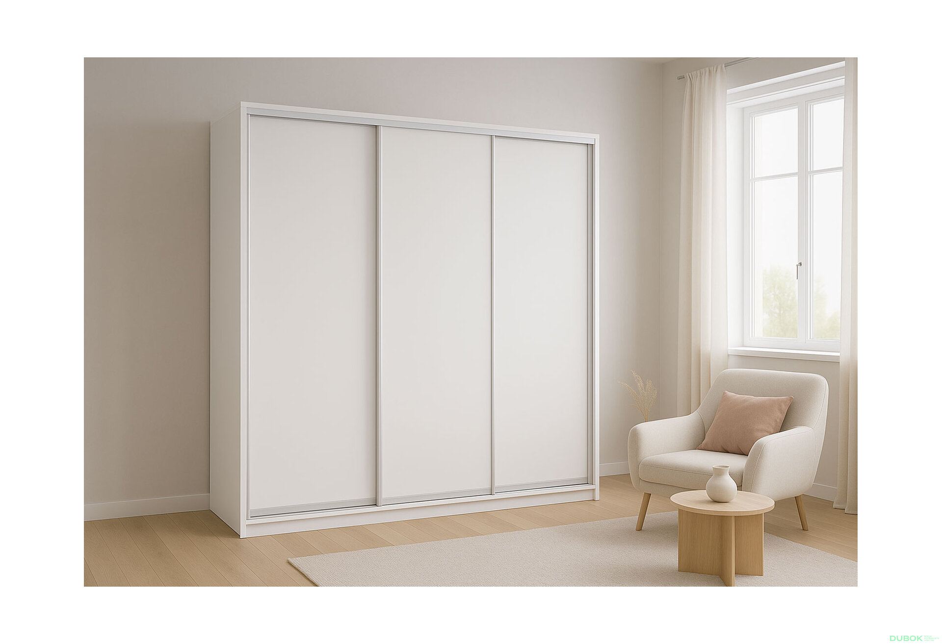 Obrázek 2 - Skříň 3D 2220x2400x600, 3 DTD, bílá