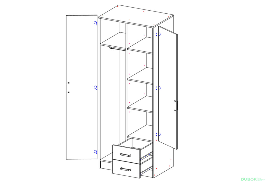 Obrázek 2 - Rohová skříň s zrcadlem 3d2s dub sonoma Kami