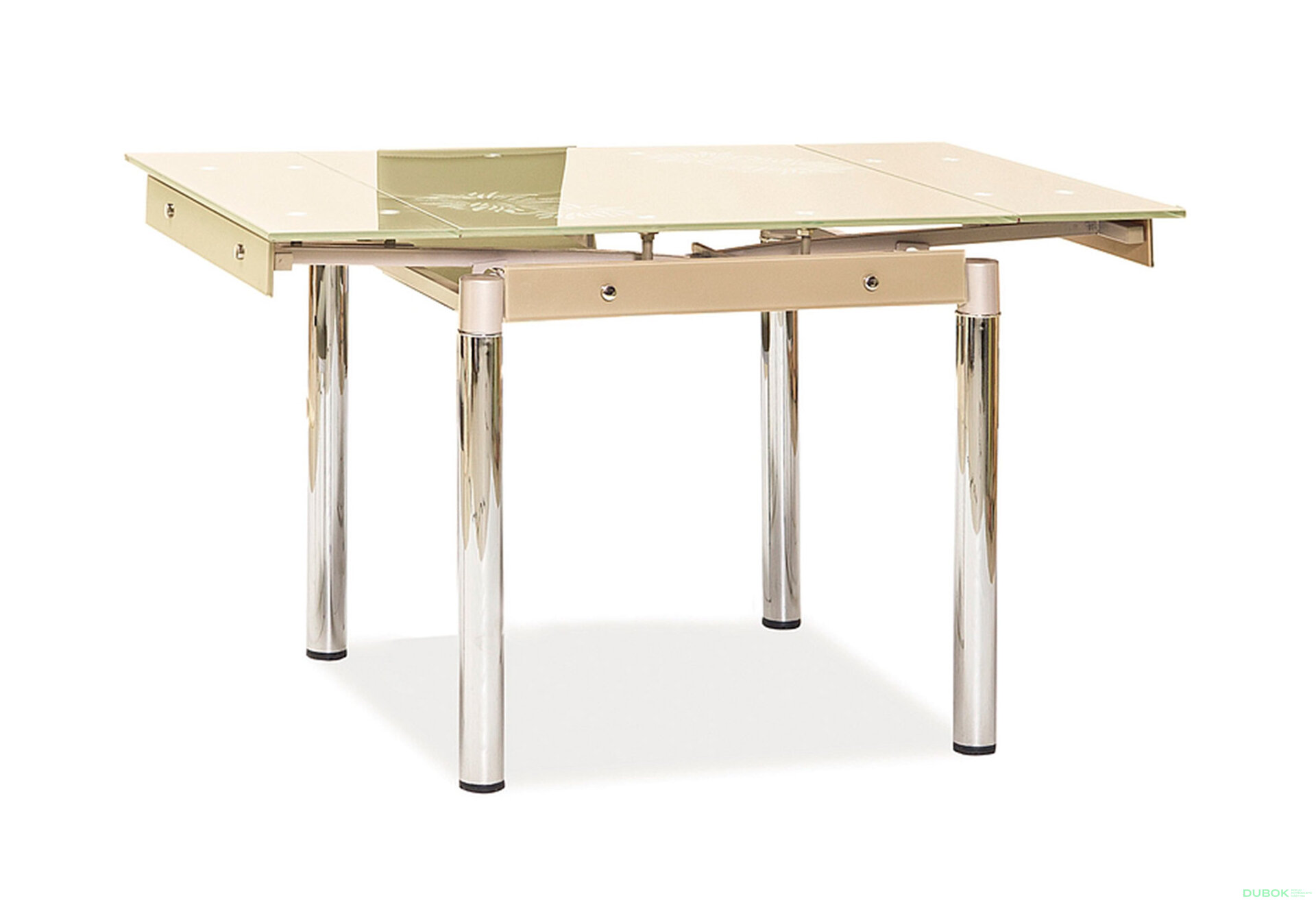 Obrázek 2 - Stůl GD-082 80(131)x80 krém / chrom