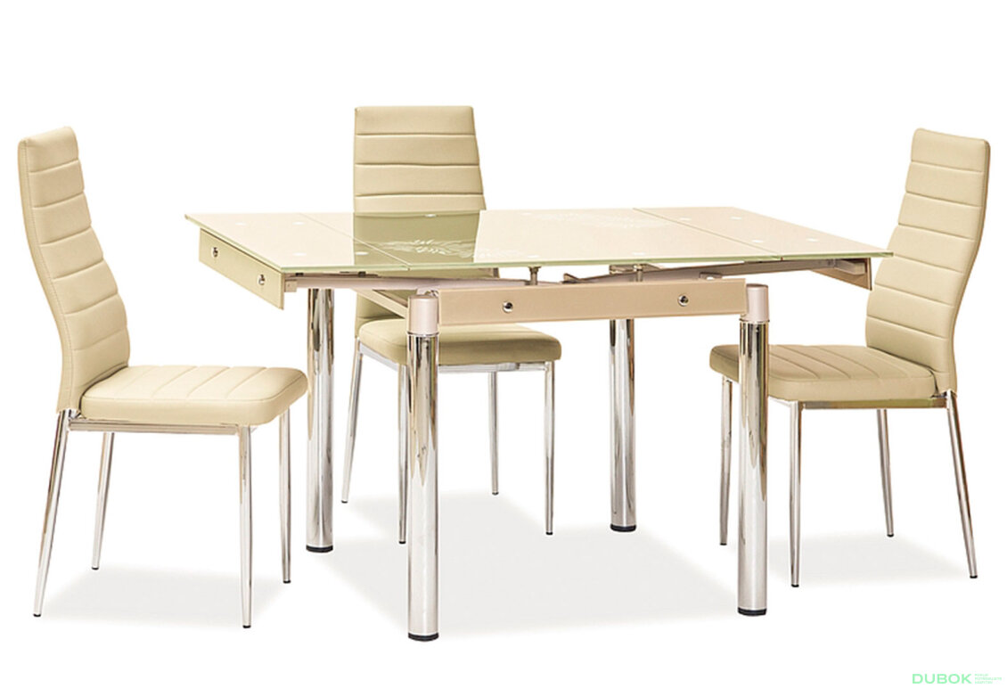 Obrázek 3 - Stůl GD-082 80(131)x80 krém / chrom