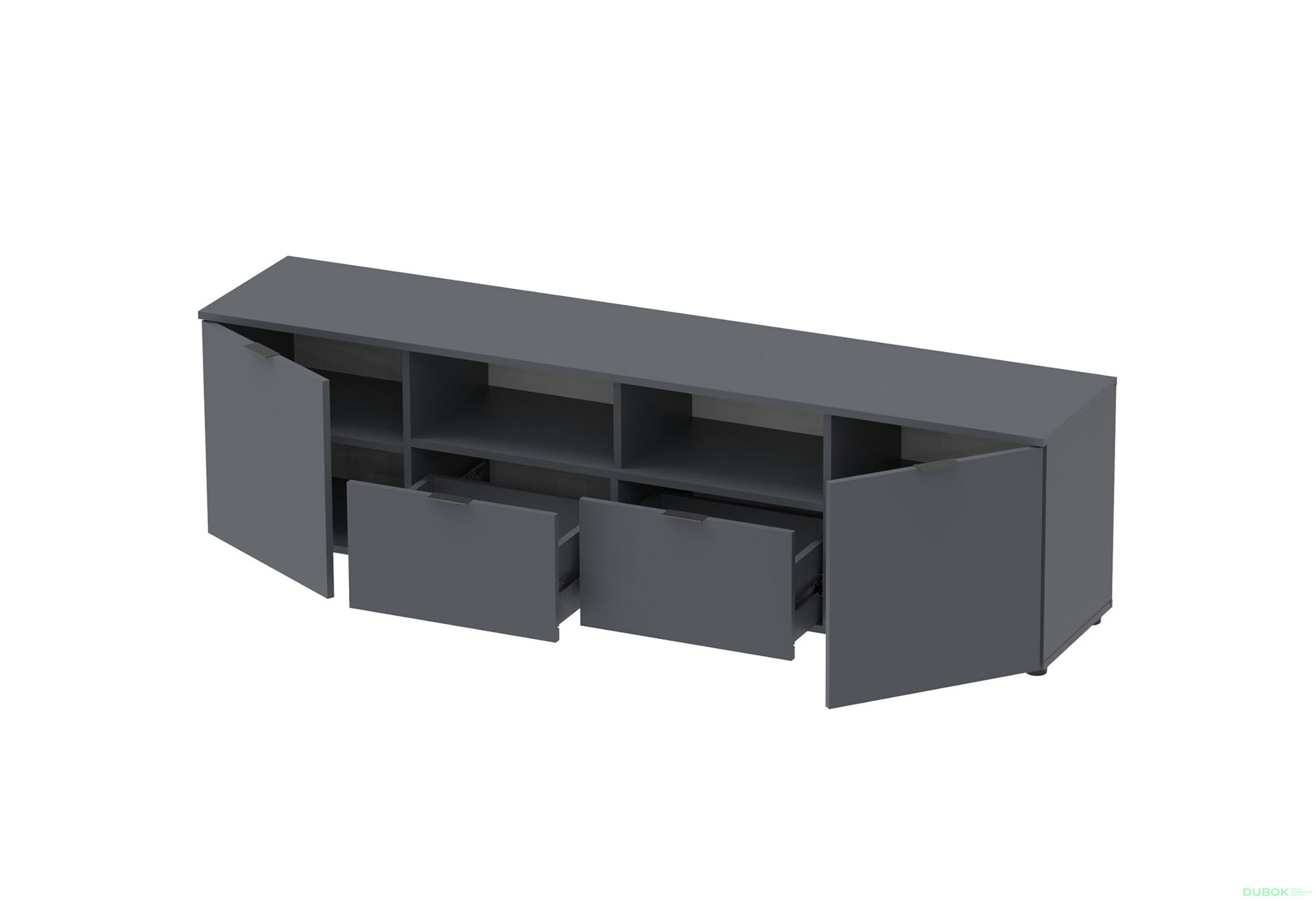 Obrázek 3 - TV stolek s dvířky a zásuvkami Ron 4 180 cm Grafit