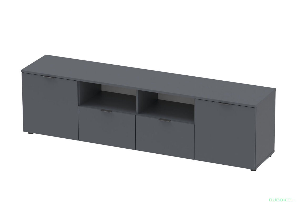 Obrázek 5 - TV stolek s dvířky a zásuvkami Ron 4 180 cm Grafit