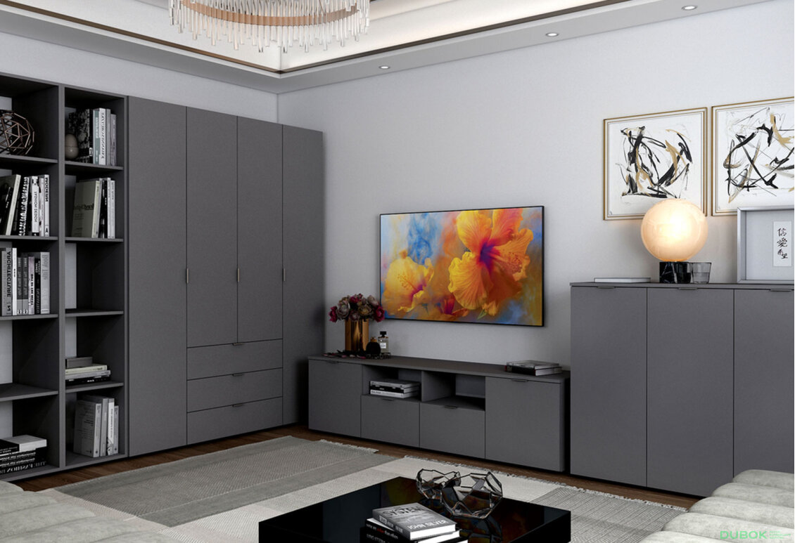 Obrázek 4 - TV stolek s dvířky a zásuvkami Ron 4 180 cm Grafit