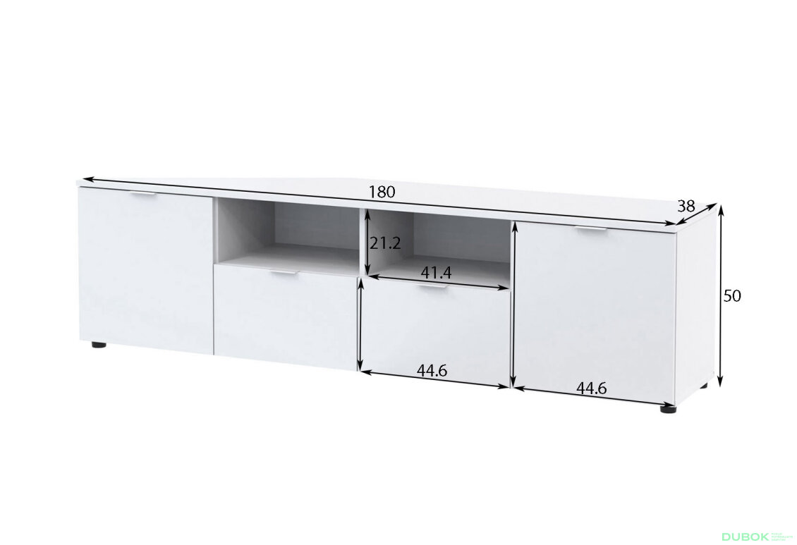 Obrázek 6 - TV stolek s dvířky a zásuvkami Ron 4 180 cm Grafit