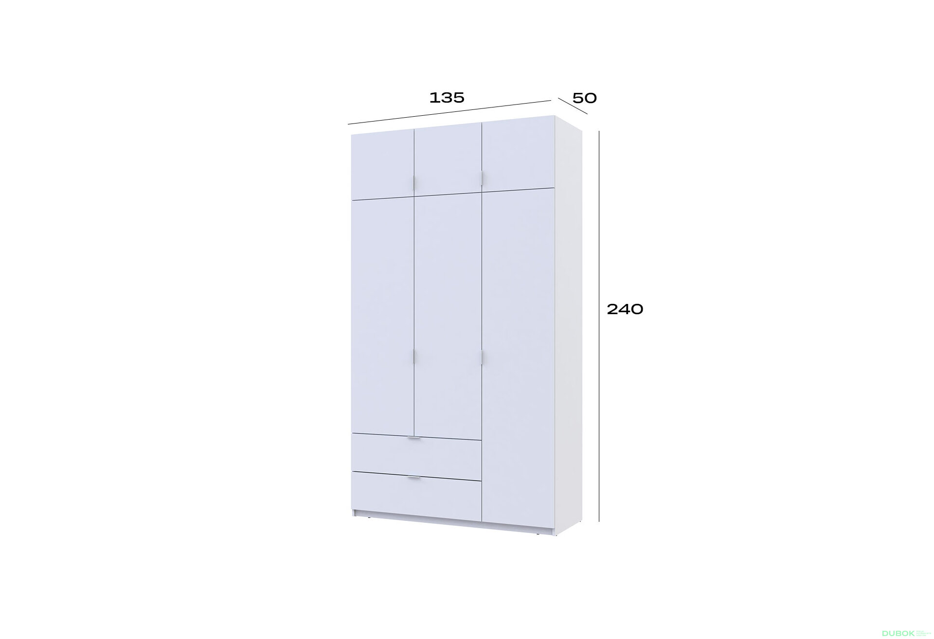 Obrázek 9 - Skříň čtyřdveřová Lukas 135 cm bílá