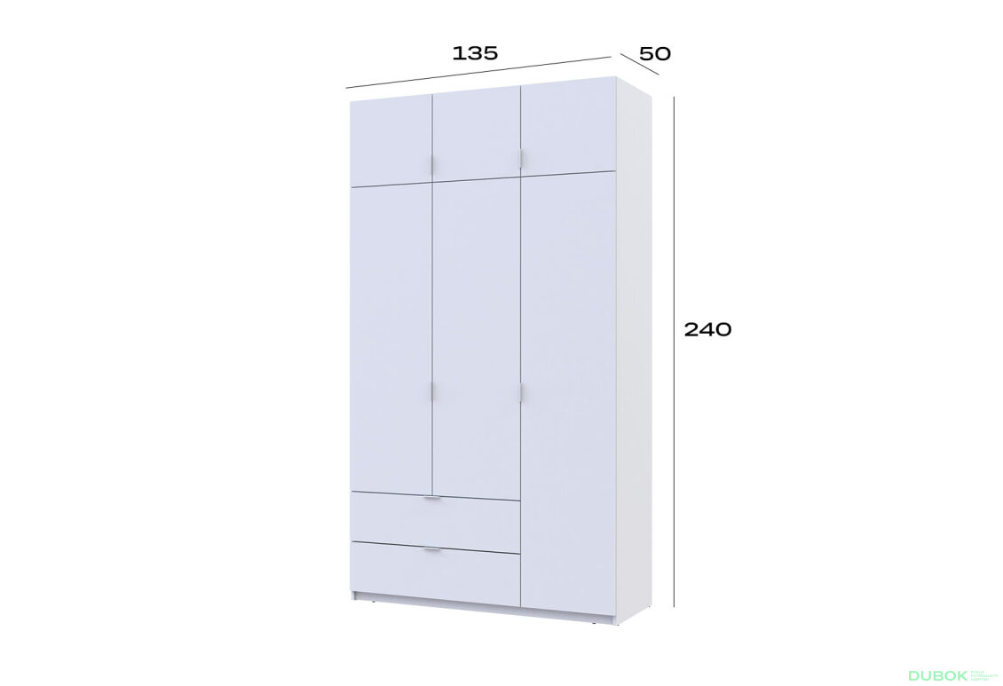 Obrázek 9 - Skříň čtyřdveřová Lukas 135 cm bílá