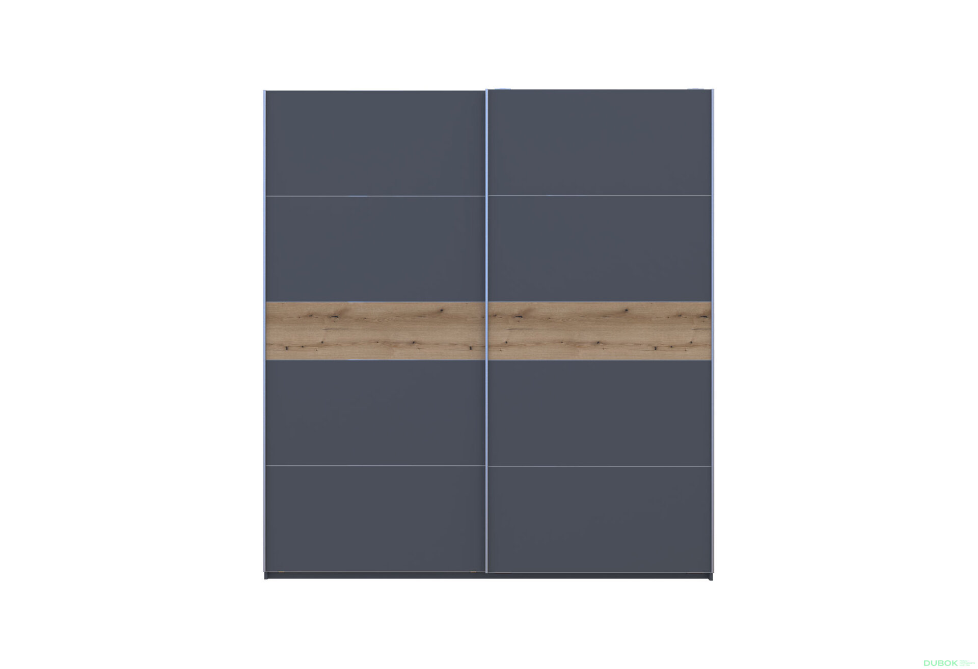 Obrázek 3 - Skříň s posuvnými dveřmi G-Caiser 2dveřová, DTD, 220 cm, grafit / vložka dub evoke