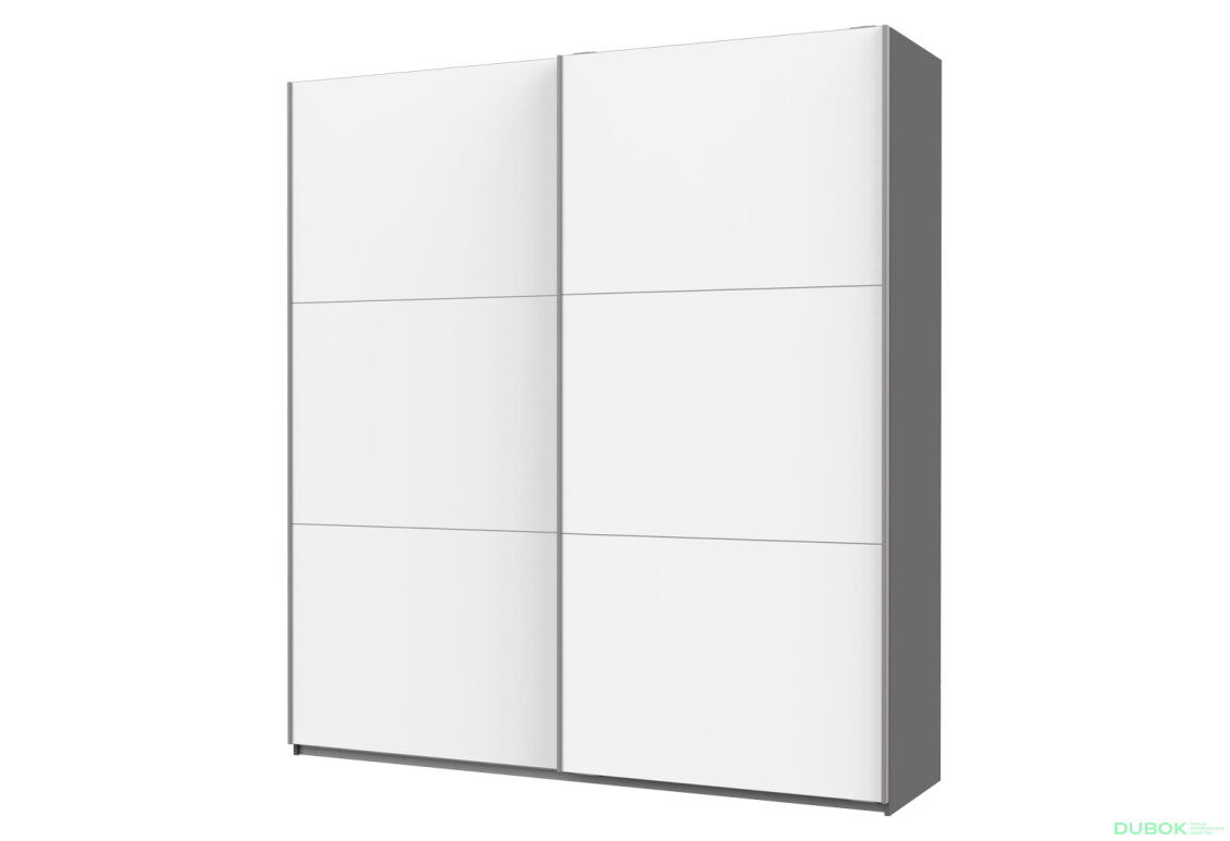 Skříň G-Caiser Doros s 2 dveřmi DTD, 220 cm, antracit / bílá
