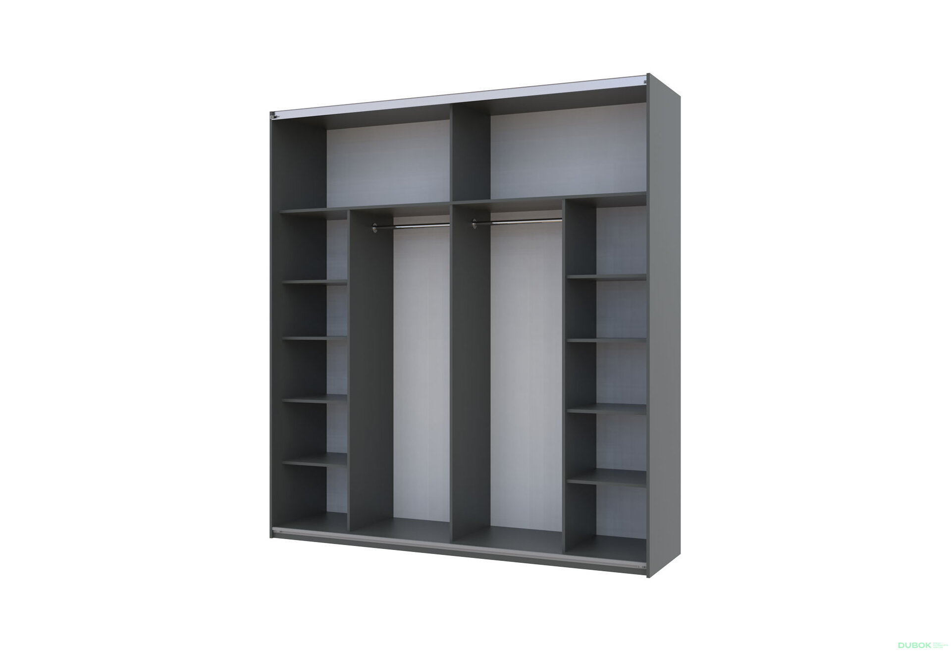 Obrázek 3 - Skříň G-Caiser Doros s 2 dveřmi DTD, 220 cm, antracit / bílá