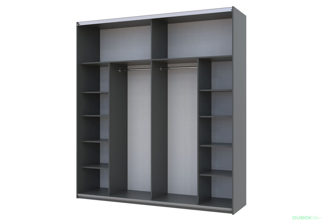 Obrázek 3 - Skříň G-Caiser Doros s 2 dveřmi DTD, 220 cm, antracit / bílá
