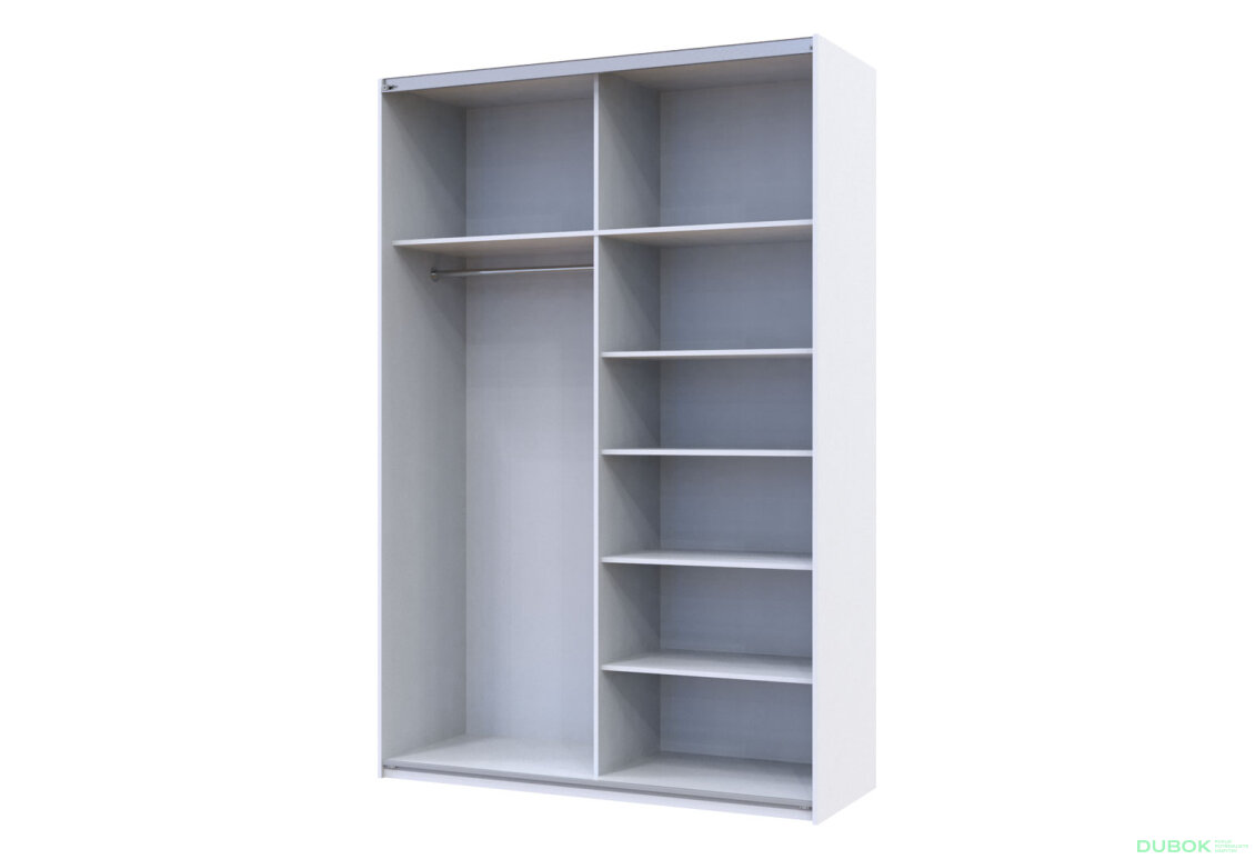 Obrázek 4 - Šatní skříň G-Caiser s 2 dveřmi: LTD + zrcadlo, 160 cm, bílá / grafit